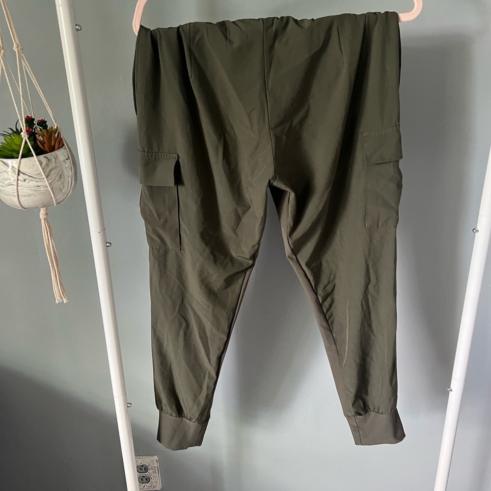 Dark green athletic joggers